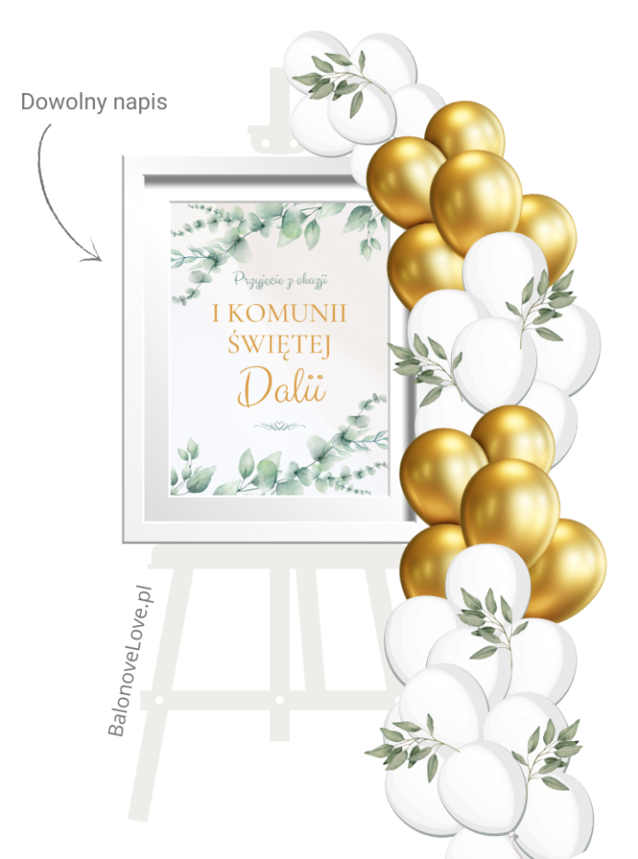 Sztaluga z tablicą i girlandą